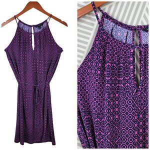 Banana Republic Dress size Small Petite Stretch party Sheath casual Purple Belt